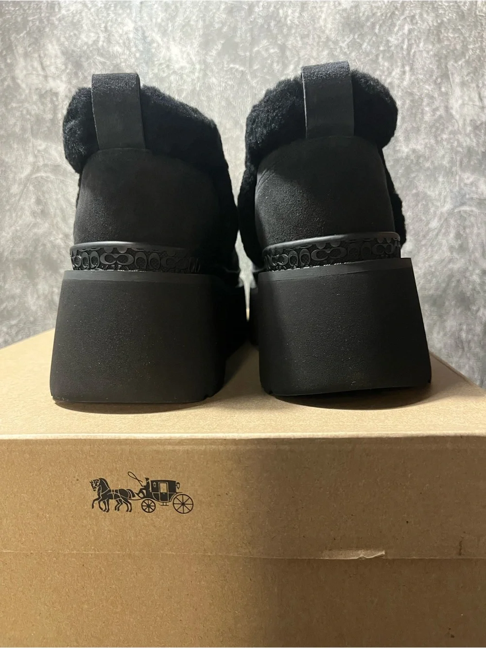 Coach black platform